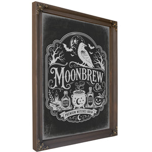 Moonbrew Co Sign Halloween wall art, Bourbon frame