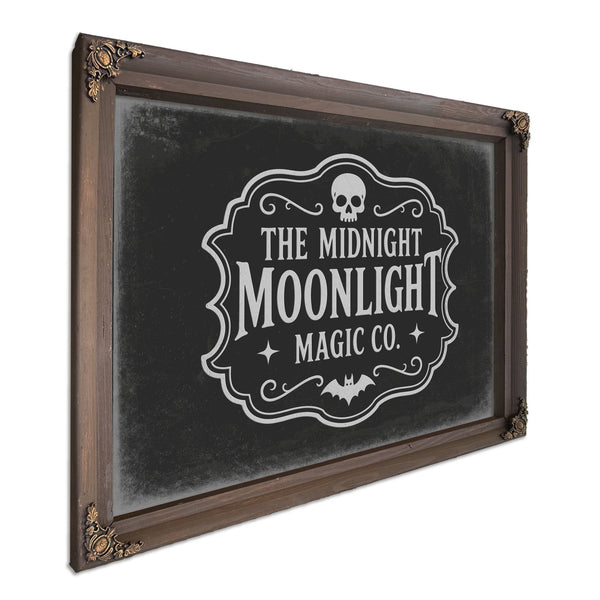 Moonlight Sign Halloween wall art, Bourbon frame