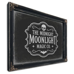 Moonlight Sign Halloween wall art, Ebony frame