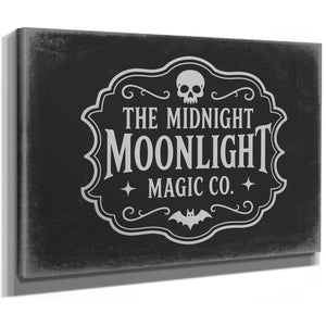 Moonlight Sign Halloween wall art, stretched canvas