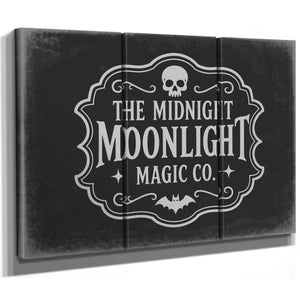 Moonlight Sign Halloween wall art in a styled room