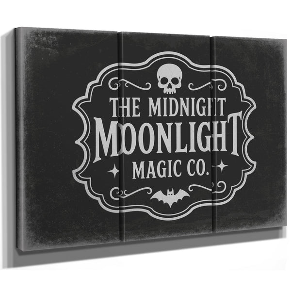 Moonlight Sign Halloween wall art in a styled room