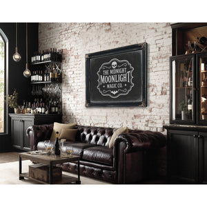 Moonlight Sign Halloween wall art in a styled room