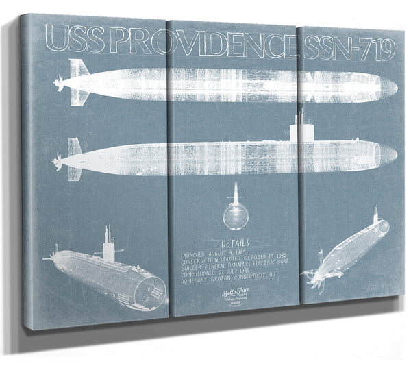 Bella Frye USS Providence (SSN-719) Blueprint Wall Art - Original Submarine Print