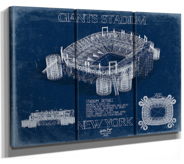 Bella Frye 36" x 24" / 3 Panel Canvas Wrap Giants Stadium Wall Art - Original New York Giants Print