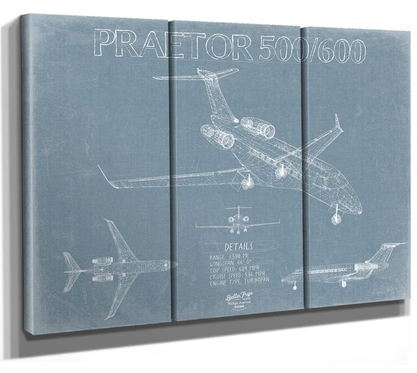 Bella Frye Praetor 500/600 Aircraft Blueprint Wall Art - Original Airplane Print