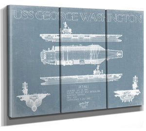 Bella Frye USS George Washington (CVN-73) Blueprint Wall Art - Original Carrier Print