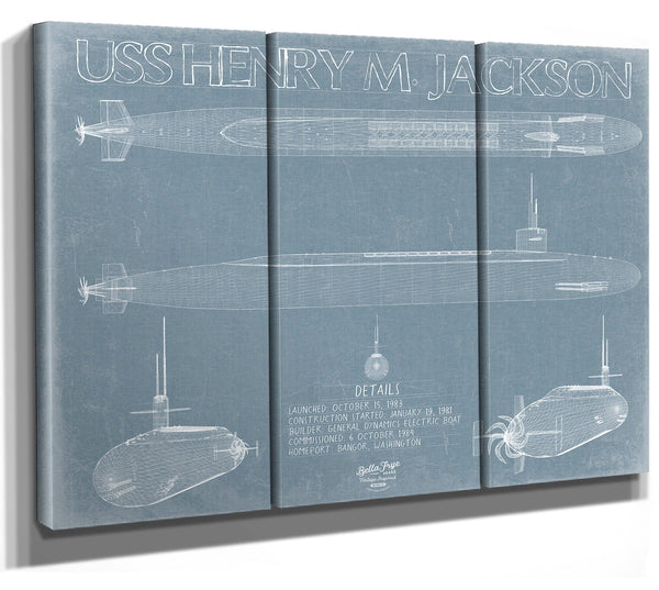 Bella Frye USS Henry M. Jackson (SSBN-730) Blueprint Wall Art - Original Submarine Print