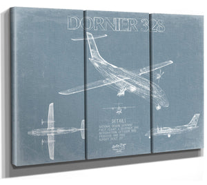 Bella Frye Dornier 328 Blueprint Wall Art - Original Aviation Plane Print