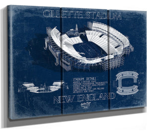 Bella Frye 36" x 24" / 3 Panel Canvas Wrap Gillette Stadium Wall Art - Original New England Patriots Print