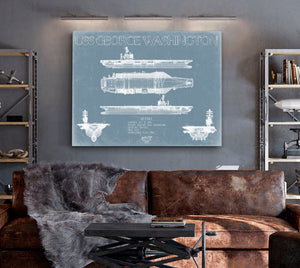 Bella Frye USS George Washington (CVN-73) Blueprint Wall Art - Original Carrier Print