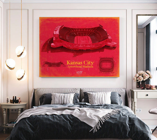 Bella Frye Arrowhead Stadium Wall Art - Kansas City Chiefs Football Stadium Print