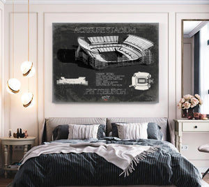 Bella Frye Pittsburgh Wall Art - Acrisure Stadium Print Antiqua Background