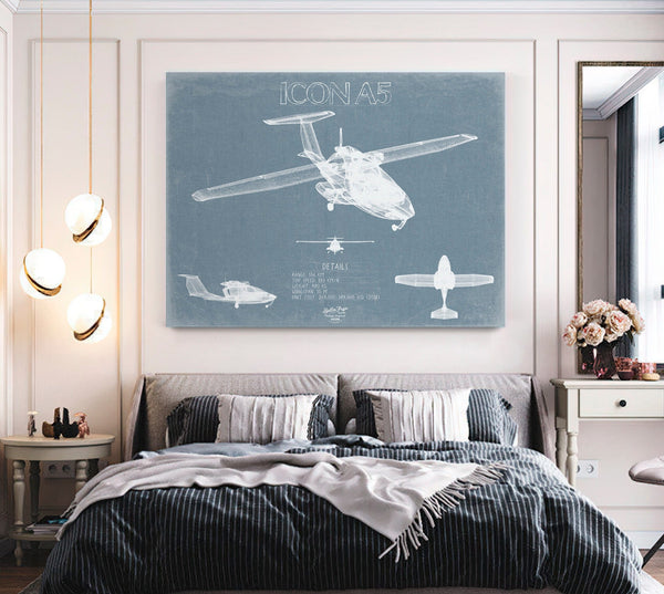 Bella Frye ICON A5 Light-Sport Aircraft Blueprint Wall Art - Original Airplane Print