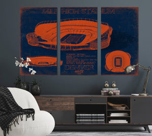 Bella Frye Mile High Stadium Wall Art - Original Denver Broncos Team Color Print