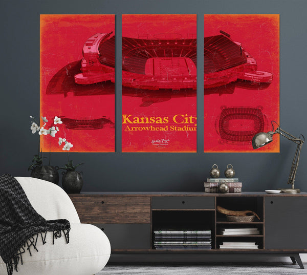 Bella Frye Arrowhead Stadium Wall Art - Kansas City Chiefs Football Stadium Print