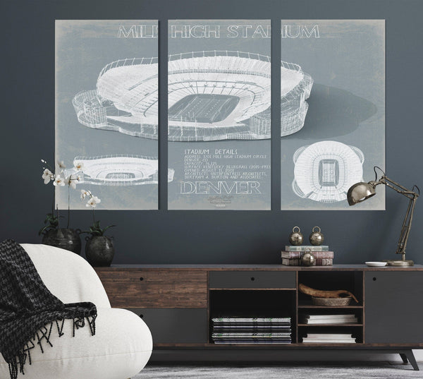 Bella Frye Mile High Stadium Wall Art - Original Denver Broncos Print