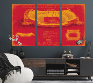 Bella Frye Arrowhead Stadium Wall Art - Kansas City Chiefs Blueprint Football Stadium Print