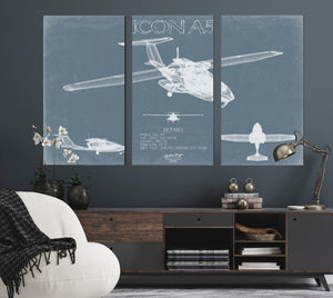 Bella Frye ICON A5 Light-Sport Aircraft Blueprint Wall Art - Original Airplane Print