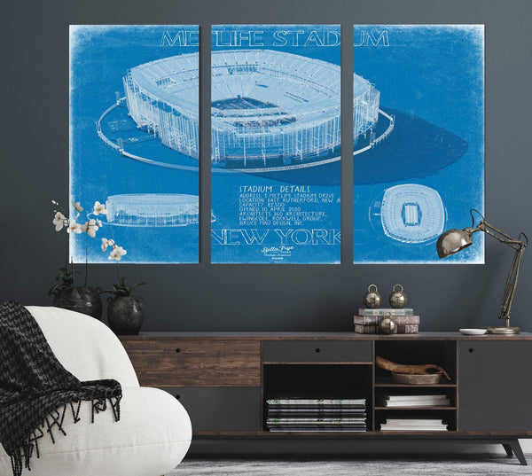 Bella Frye MetLife Stadium Wall Art - NY Jets and NY Giants Football Poster