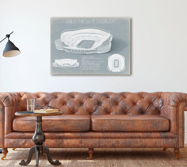 Bella Frye Mile High Stadium Wall Art - Original Denver Broncos Print