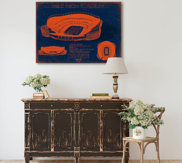 Bella Frye Mile High Stadium Wall Art - Original Denver Broncos Team Color Print