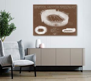 Bella Frye Bristol Motor Speedway Blueprint Wall Art - Original Racetrack Print