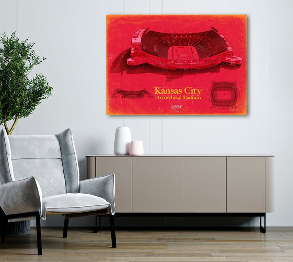 Bella Frye Arrowhead Stadium Wall Art - Kansas City Chiefs Football Stadium Print