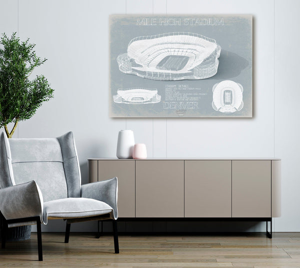 Bella Frye Mile High Stadium Wall Art - Original Denver Broncos Print