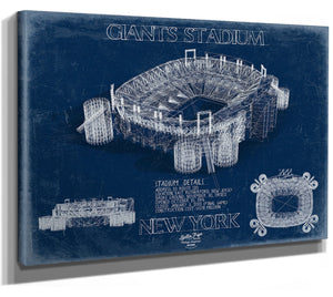 Bella Frye 14" x 11" / Stretched Canvas Wrap Giants Stadium Wall Art - Original New York Giants Print