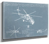Bella Frye 14" x 11" / Stretched Canvas Wrap Sikorsky CH-53 Sea Stallion Aircraft Blueprint Wall Art - Original Jet Aviation Print