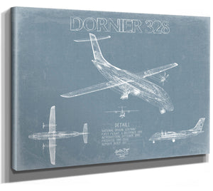 Bella Frye Dornier 328 Blueprint Wall Art - Original Aviation Plane Print