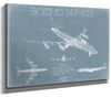 Bella Frye 14" x 11" / Stretched Canvas Wrap Boeing 747-400 Aircraft Blueprint Wall Art - Original Aviation Plane Print