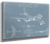Bella Frye 14" x 11" / Stretched Canvas Wrap Boeing 707 Airplane Blueprint Wall Art - Original Aviation Plane Print