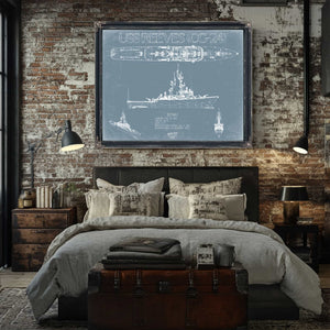 Bella Frye Home & Garden > Decor > Artwork USS Reeves (DLG/CG-24) Blueprint Wall Art - Original Cruiser Print