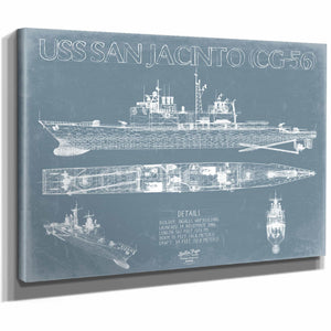 Bella Frye Home & Garden > Decor > Artwork USS San Jacinto (CG-56) Blueprint Wall Art - Original Cruiser Print