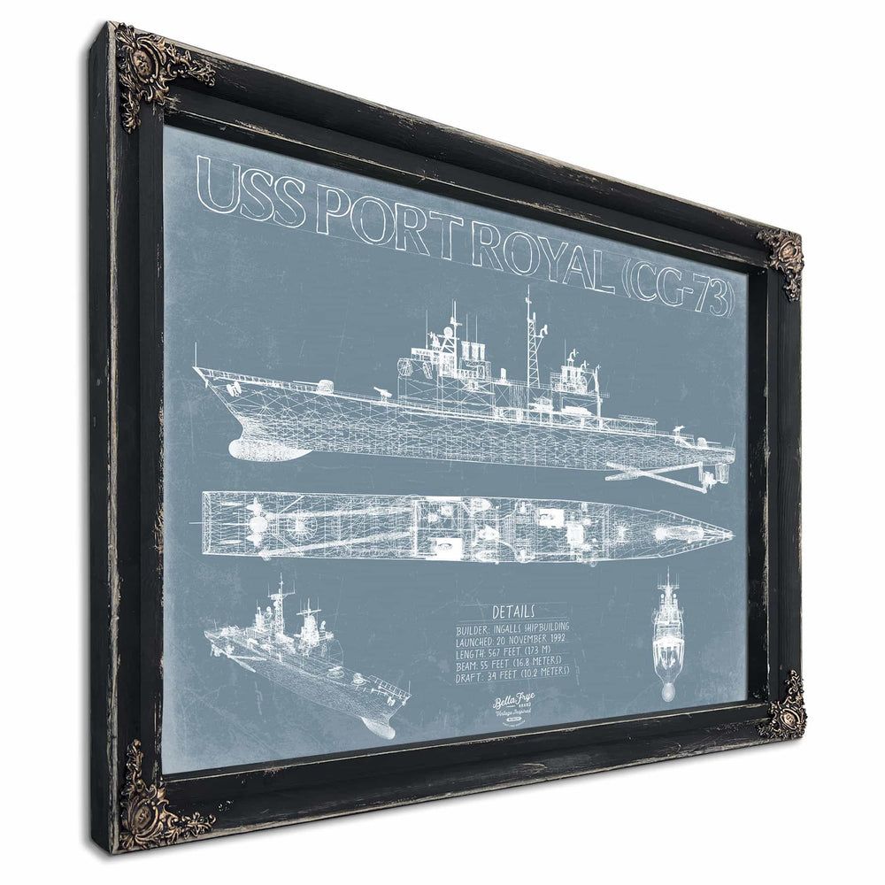 Bella Frye Home & Garden > Decor > Artwork USS Port Royal (CG-73) Blueprint Wall Art - Original Cruiser Print
