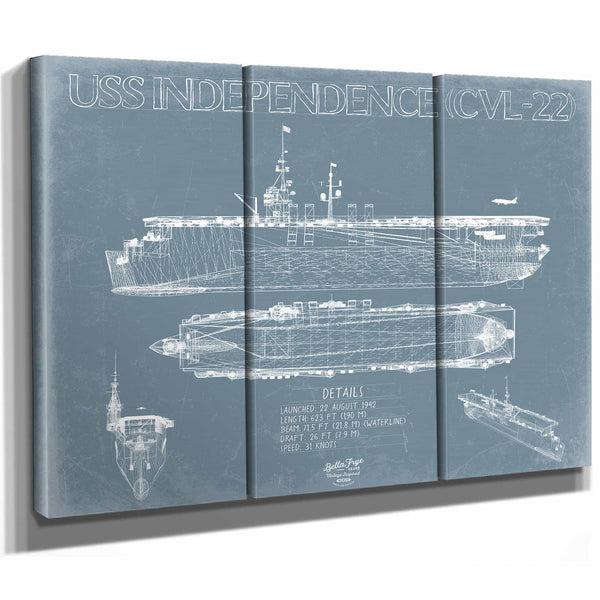Bella Frye Home & Garden > Decor > Artwork USS Independence (CVL-22) Blueprint Wall Art - Original Carrier Print