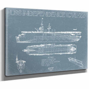 Bella Frye Home & Garden > Decor > Artwork USS Independence (CVL-22) Blueprint Wall Art - Original Carrier Print