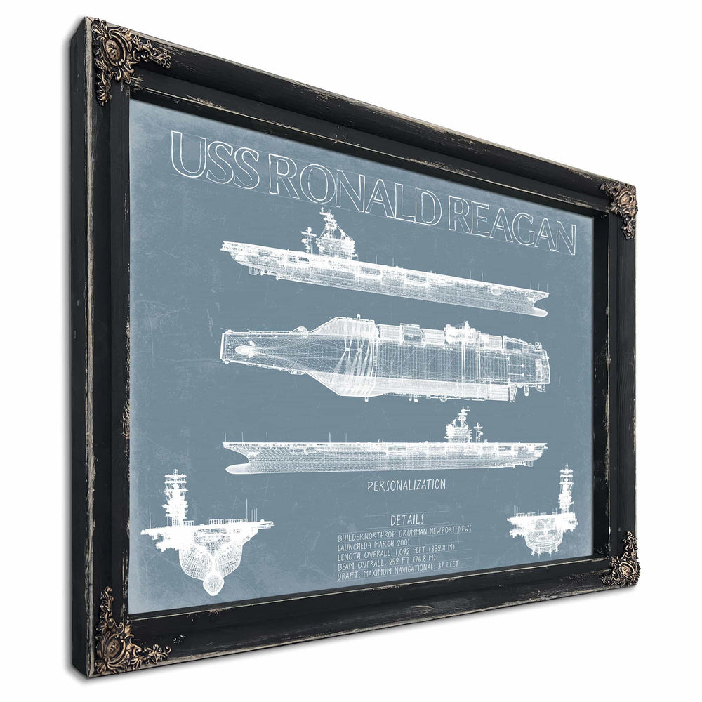 Bella Frye Home & Garden > Decor > Artwork USS Ronald Reagan (CVN-76) Blueprint Wall Art - Original Carrier Print