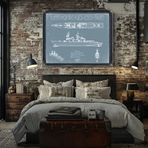 Bella Frye Home & Garden > Decor > Artwork USS Kinkaid (DD-965) Blueprint Wall Art - Original Destroyer Print