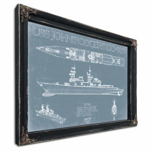 Bella Frye Home & Garden > Decor > Artwork USS John Rodgers (DD-983) Blueprint Wall Art - Original Destroyer Print