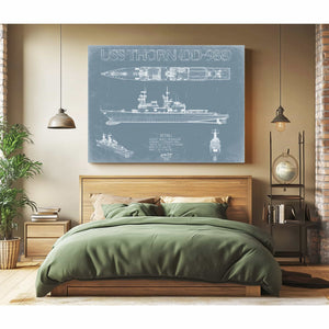 Bella Frye Home & Garden > Decor > Artwork USS Thorn (DD-988) Blueprint Wall Art - Original Destroyer Print