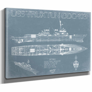 Bella Frye Home & Garden > Decor > Artwork USS Truxtun (DDG-103) Blueprint Wall Art - Original Guided-Missile Destroyer Print