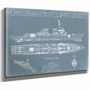 Bella Frye Home & Garden > Decor > Artwork USS Lenah Sutcliffe Higbee (DDG-123) Blueprint Wall Art - Original Guided-Missile Destroyer Print