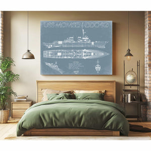 Bella Frye Home & Garden > Decor > Artwork USS Momsen (DDG-92) Blueprint Wall Art - Original Guided-Missile Destroyer Print