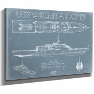 Bella Frye Home & Garden > Decor > Artwork USS Wichita (LCS 13) Blueprint Wall Art - Original Littoral Combat Ship Print