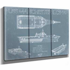 Bella Frye Home & Garden > Decor > Artwork USS Manchester (LCS-14) Blueprint Wall Art