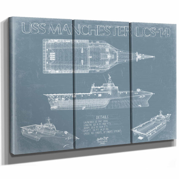 Bella Frye Home & Garden > Decor > Artwork USS Manchester (LCS-14) Blueprint Wall Art