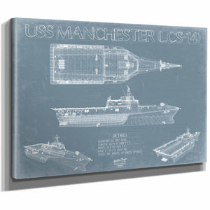 Bella Frye Home & Garden > Decor > Artwork USS Manchester (LCS-14) Blueprint Wall Art